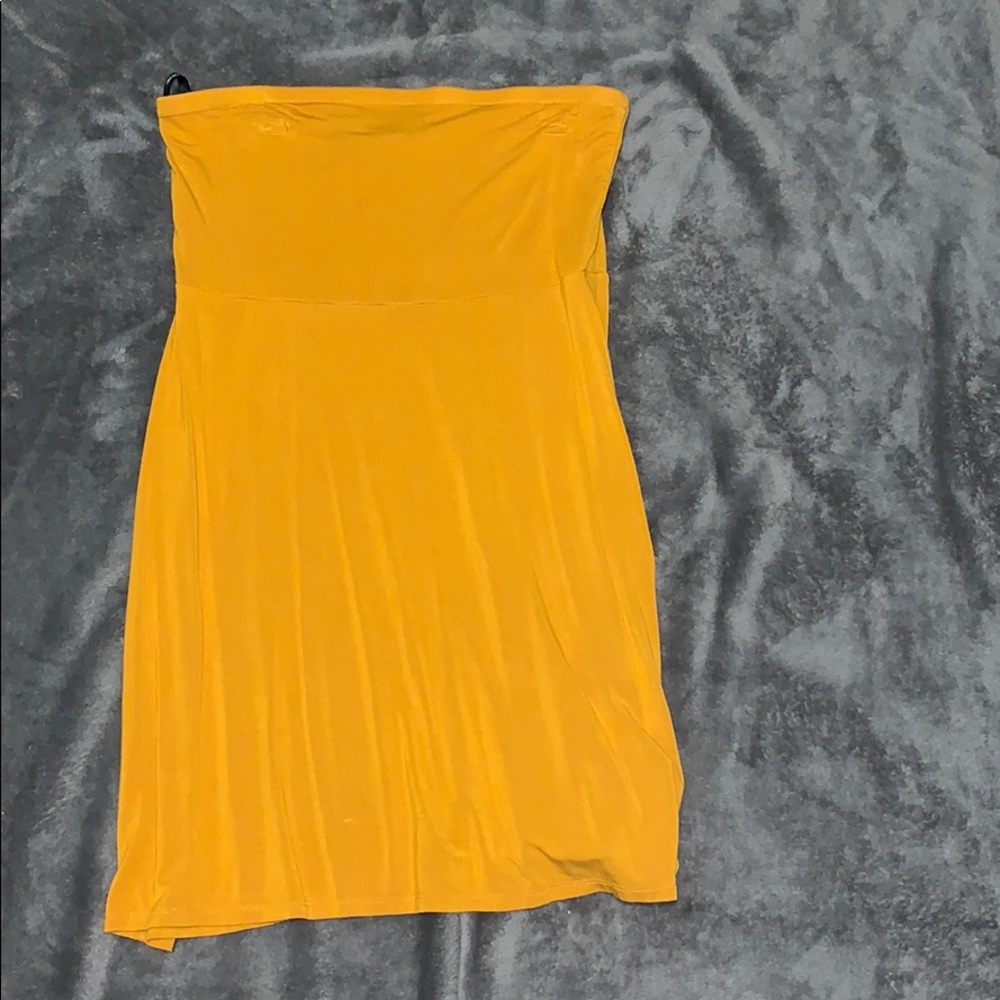 forever 21 mustard short flowy dress